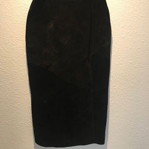 Suede pencil skirt